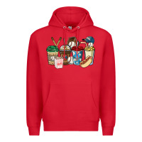Red Baseball coffee cups Premium Hoodie - HowdyJamesFarm