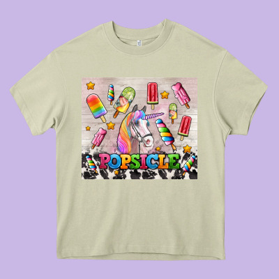 Popsicle's And Unicorn Heavy Core Tee Designed By Adodesignshop