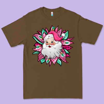 Pink Christmas Santa Claus Sunflower Premium Tee Designed By Jasminsmagicworld