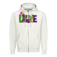 Oatmeal Heather Love Louisiana Zipper Hoodie - HowdyJamesFarm