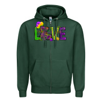 Sports Green Love Louisiana Zipper Hoodie - HowdyJamesFarm