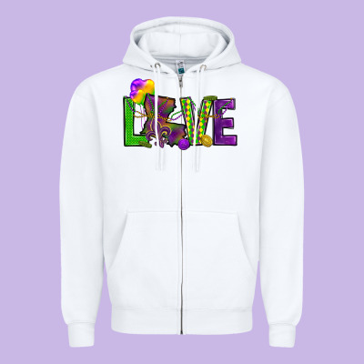 Love Louisiana Zipper Hoodie Designed By Howdyjamesfarm