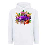 White mardi gras truck olivia Heavyweight Hoodie - OliviaCreatesArt