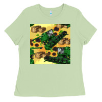 Matcha harvester seamless pattern Ladies Tee - BundleAndBundleShop