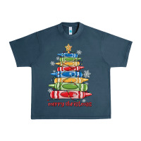 Midnight Navy crayons tree christmas Urban Heavy Tee - MaliasSmallBusiness