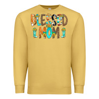 Antique Gold Blessed Mom Premium Sweatshirt - CowCowDesign
