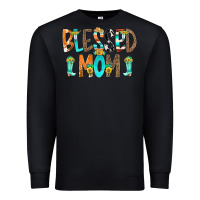 Black Blessed Mom Premium Sweatshirt - CowCowDesign