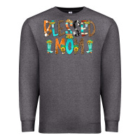 Charcoal Heather Blessed Mom Premium Sweatshirt - CowCowDesign