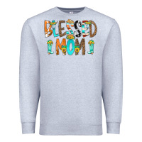 Heather Grey Blessed Mom Premium Sweatshirt - CowCowDesign