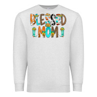 Oatmeal Heather Blessed Mom Premium Sweatshirt - CowCowDesign