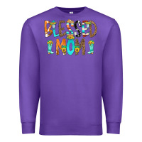 Purple Blessed Mom Premium Sweatshirt - CowCowDesign