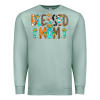 Seafoam Blessed Mom Premium Sweatshirt - CowCowDesign