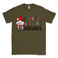 Army Green just a girk who loves christmas Classic Tee - CowhideDigitalArt