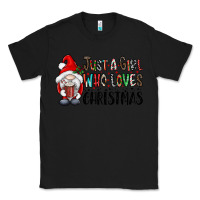 Black just a girk who loves christmas Classic Tee - CowhideDigitalArt