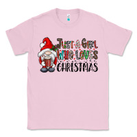 Bubblegum Pink just a girk who loves christmas Classic Tee - CowhideDigitalArt