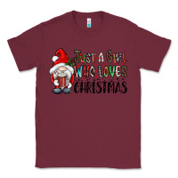 Burgundy just a girk who loves christmas Classic Tee - CowhideDigitalArt