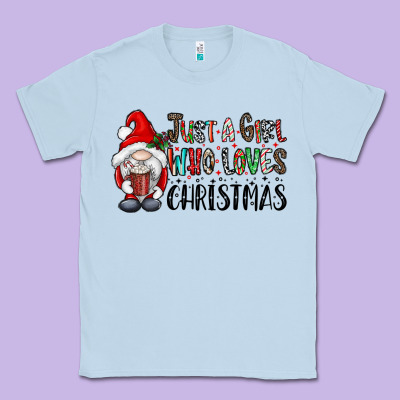 Just A Girk Who Loves Christmas Classic Tee Designed By Cowhidedigitalart