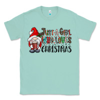 Seafoam just a girk who loves christmas Classic Tee - CowhideDigitalArt