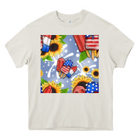 Cream patriotic popsicle Heavy Core Tee - BundleAndBundleShop