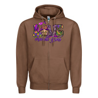 Chestnut Love Mardi Gras with gnome Zipper Hoodie - HowdyJamesFarm