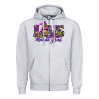 Heather Grey Love Mardi Gras with gnome Zipper Hoodie - HowdyJamesFarm