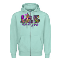 Seafoam Love Mardi Gras with gnome Zipper Hoodie - HowdyJamesFarm