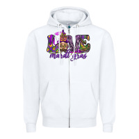 White Love Mardi Gras with gnome Zipper Hoodie - HowdyJamesFarm