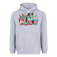 Heather Grey pig coffee cups Heavyweight Hoodie - OliviaCreatesArt