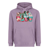 Lavender pig coffee cups Heavyweight Hoodie - OliviaCreatesArt