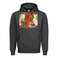 Charcoal Heather Mardi Gras Crawfish Tumbler Zipper Hoodie - HowdyJamesFarm