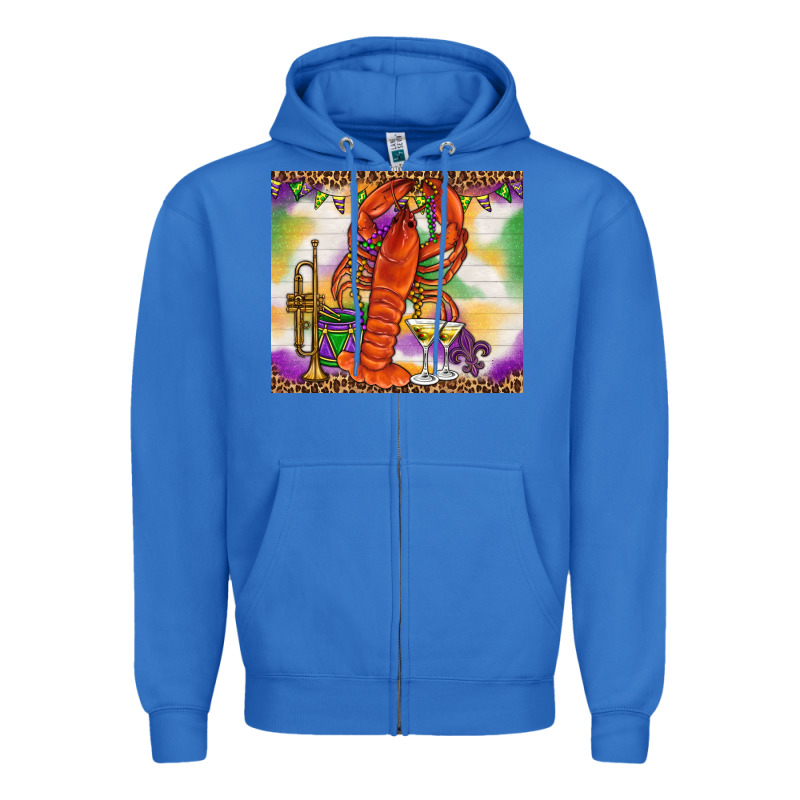 Mardi Gras Crawfish Tumbler Zipper Hoodie by HowdyJamesFarm | Teevron