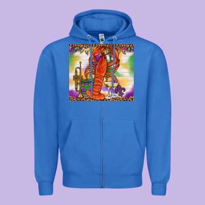 Mardi Gras Crawfish Tumbler Zipper Hoodie Designed By Howdyjamesfarm