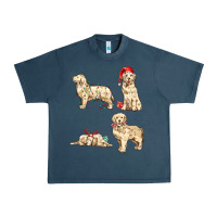 Midnight Navy christmas dogs Urban Heavy Tee - MaliasSmallBusiness