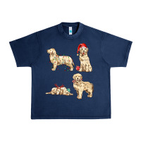 Navy christmas dogs Urban Heavy Tee - MaliasSmallBusiness
