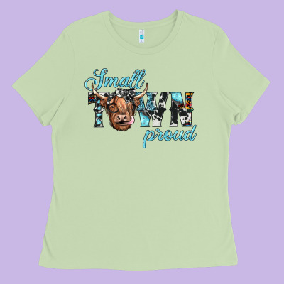 Small Town Proud Ladies Tee Designed By Jahusdesignshop
