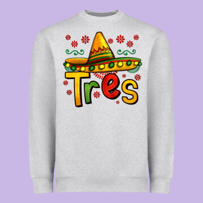 Tres My Third Mexican Birthday Heavyweight Sweatshirt Designed By Jasminsmagicworld