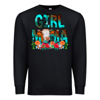 Black Girl Mama Flowers Cow Premium Sweatshirt - CowCowDesign