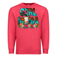 Cardinal Girl Mama Flowers Cow Premium Sweatshirt - CowCowDesign