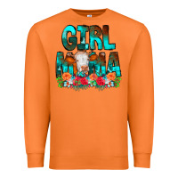 Carrot Girl Mama Flowers Cow Premium Sweatshirt - CowCowDesign