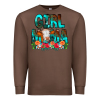 Chestnut Girl Mama Flowers Cow Premium Sweatshirt - CowCowDesign