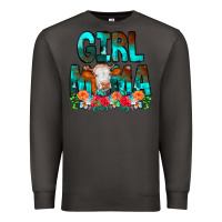 Smoke Girl Mama Flowers Cow Premium Sweatshirt - CowCowDesign