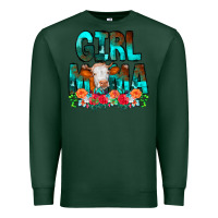 Sports Green Girl Mama Flowers Cow Premium Sweatshirt - CowCowDesign