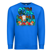 True Royal Girl Mama Flowers Cow Premium Sweatshirt - CowCowDesign
