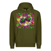 Army Green Mardi Gras masks tumbler Premium Hoodie - HowdyJamesFarm