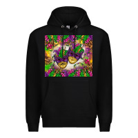 Black Mardi Gras masks tumbler Premium Hoodie - HowdyJamesFarm