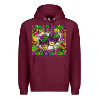 Burgundy Mardi Gras masks tumbler Premium Hoodie - HowdyJamesFarm