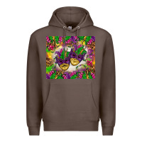 Coffee Mardi Gras masks tumbler Premium Hoodie - HowdyJamesFarm