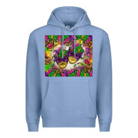 Colony Blue Mardi Gras masks tumbler Premium Hoodie - HowdyJamesFarm