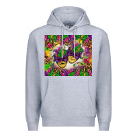 Heather Grey Mardi Gras masks tumbler Premium Hoodie - HowdyJamesFarm