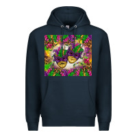 Navy Mardi Gras masks tumbler Premium Hoodie - HowdyJamesFarm